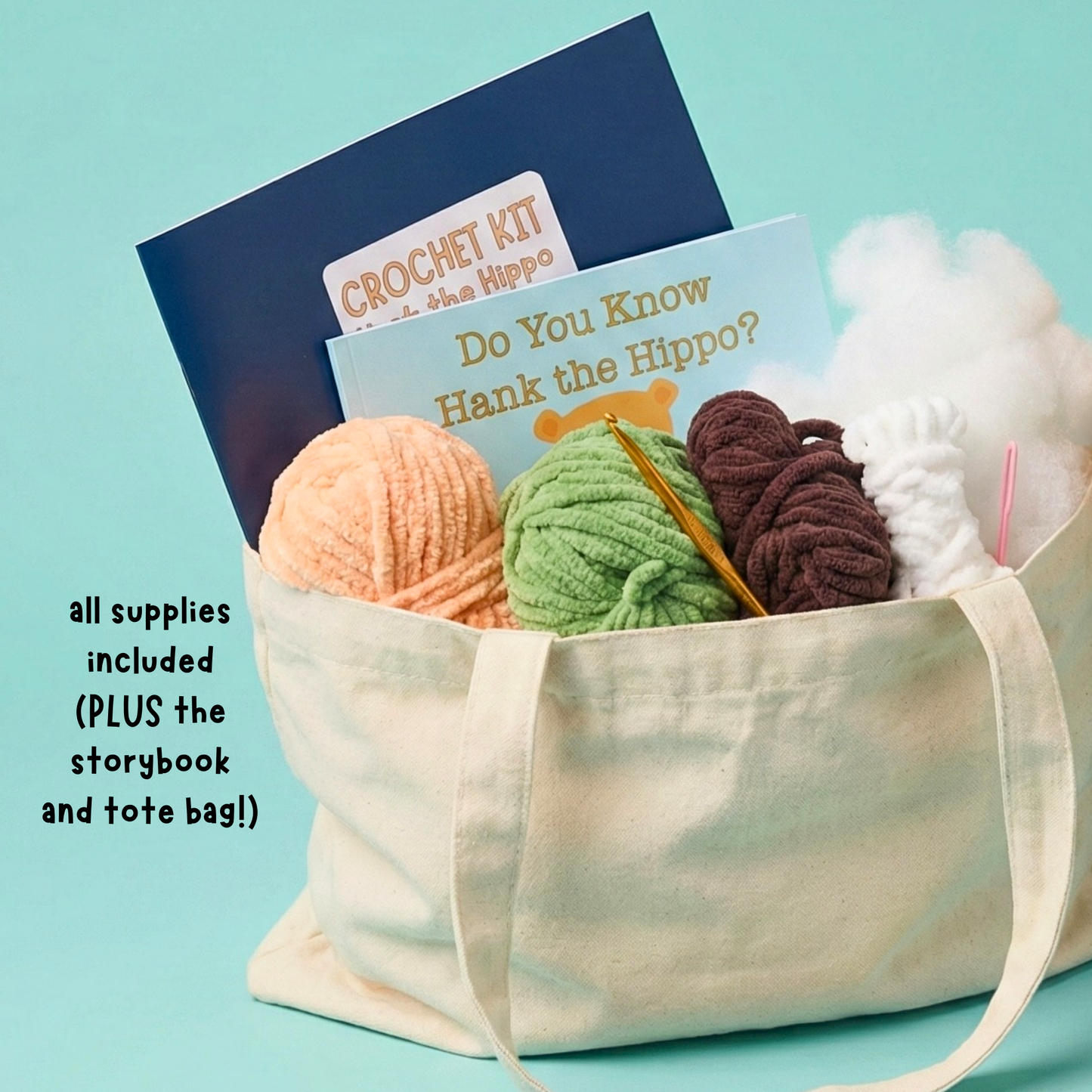 Hank the Hippo Signature Crochet Plushie Kit & Book