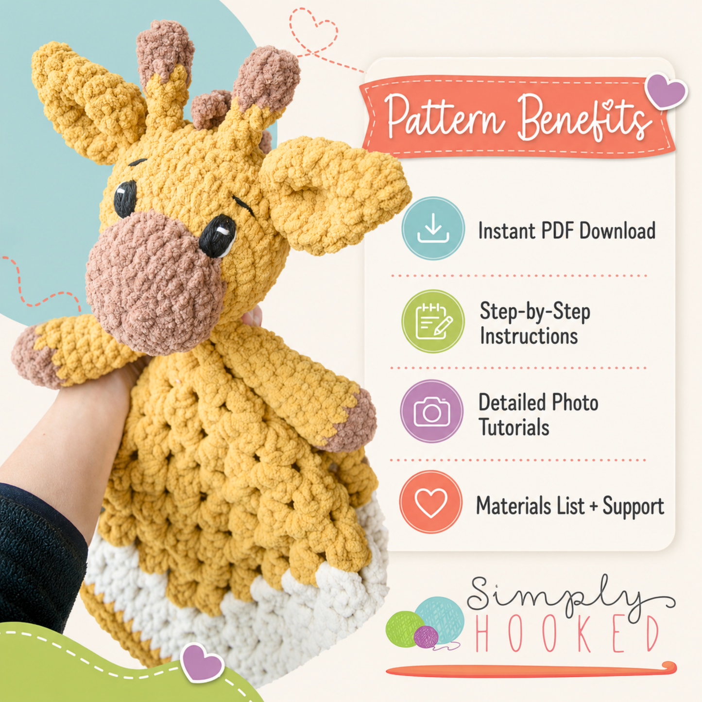 Giraffe Lovey Crochet Pattern PDF