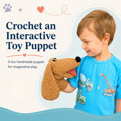 Dog Crochet Pattern Hand Puppet PDF