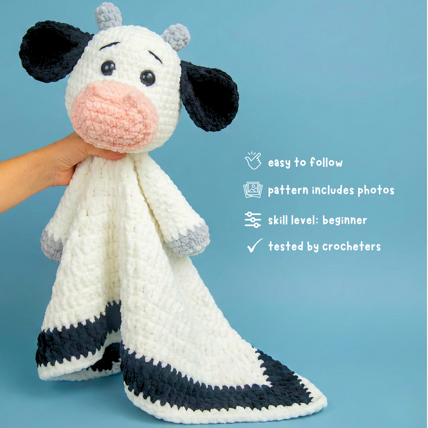 Cow Blanket Crochet Pattern PDF Download