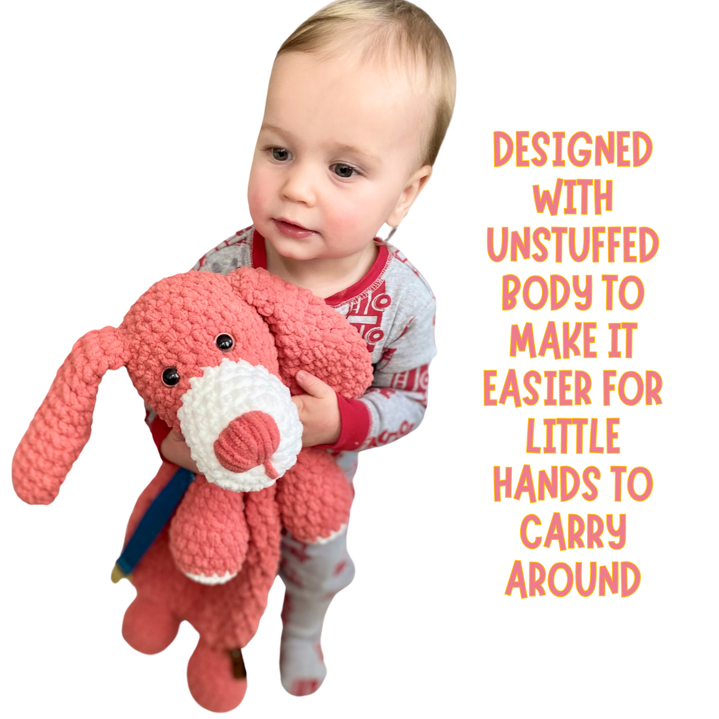 crochet dog and toddler