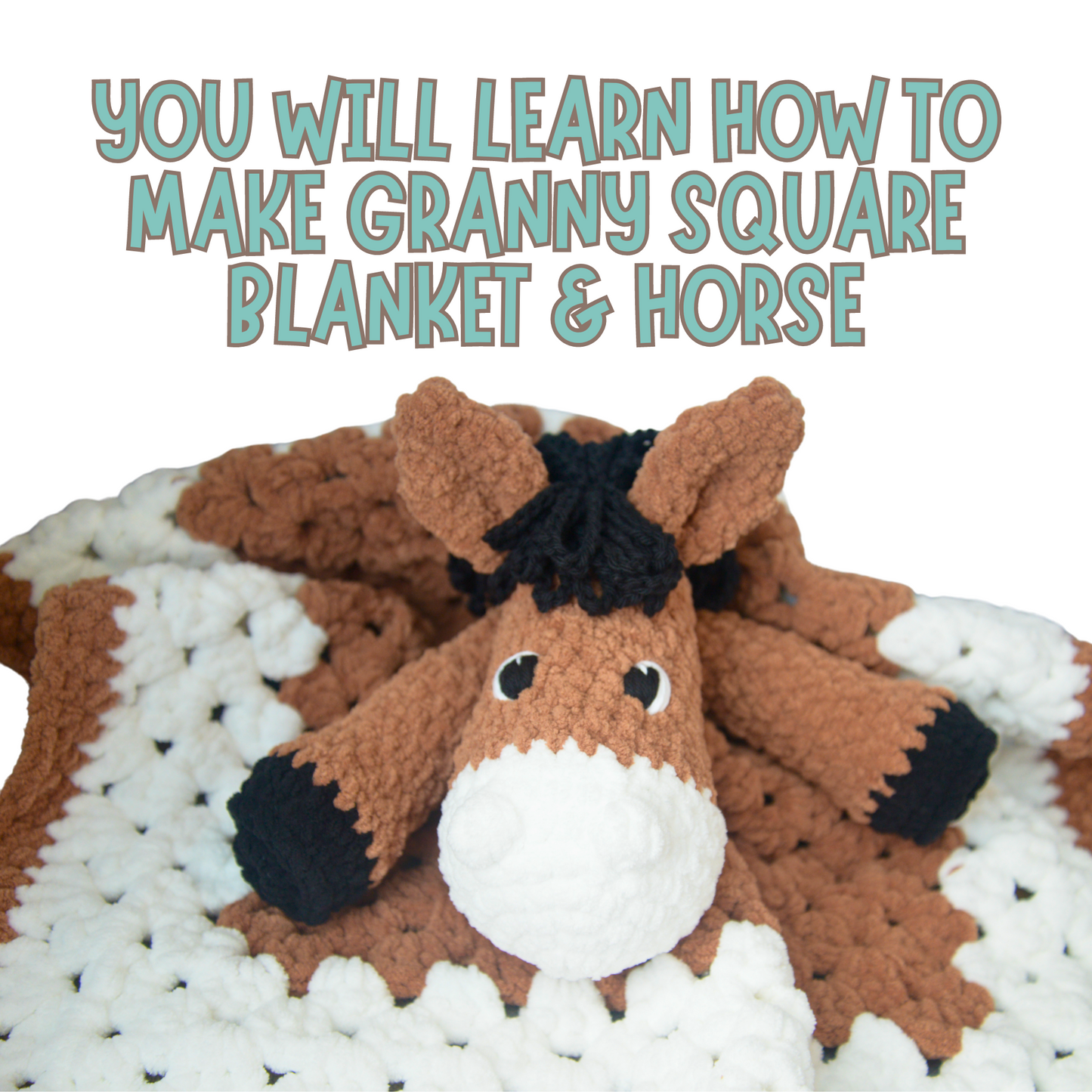 Horse Lovey Baby Blanket Crochet Pattern For Beginners PDF Download