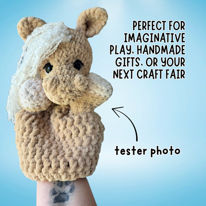 Crochet Horse Puppet Pattern – Beginner Amigurumi Animal Toy PDF