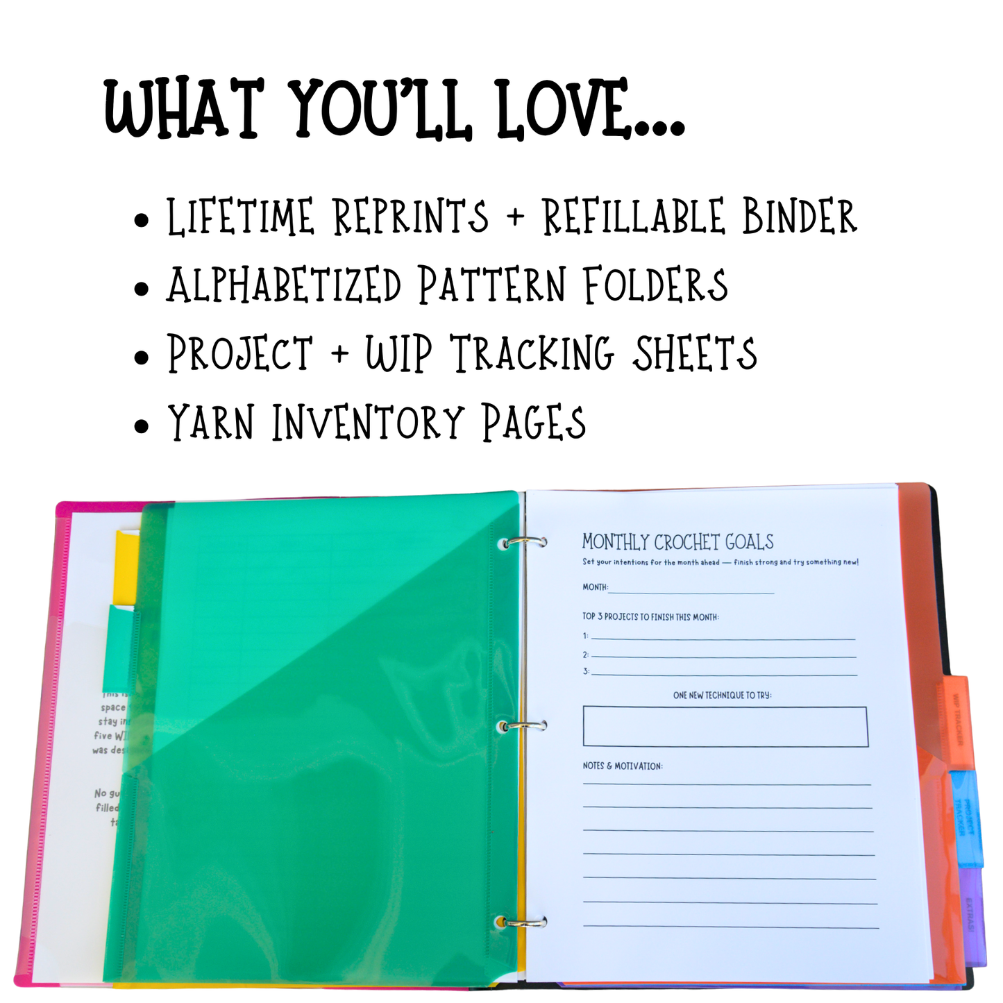 Crochet Project Planner | Track WIPs, Yarn Inventory & Patterns