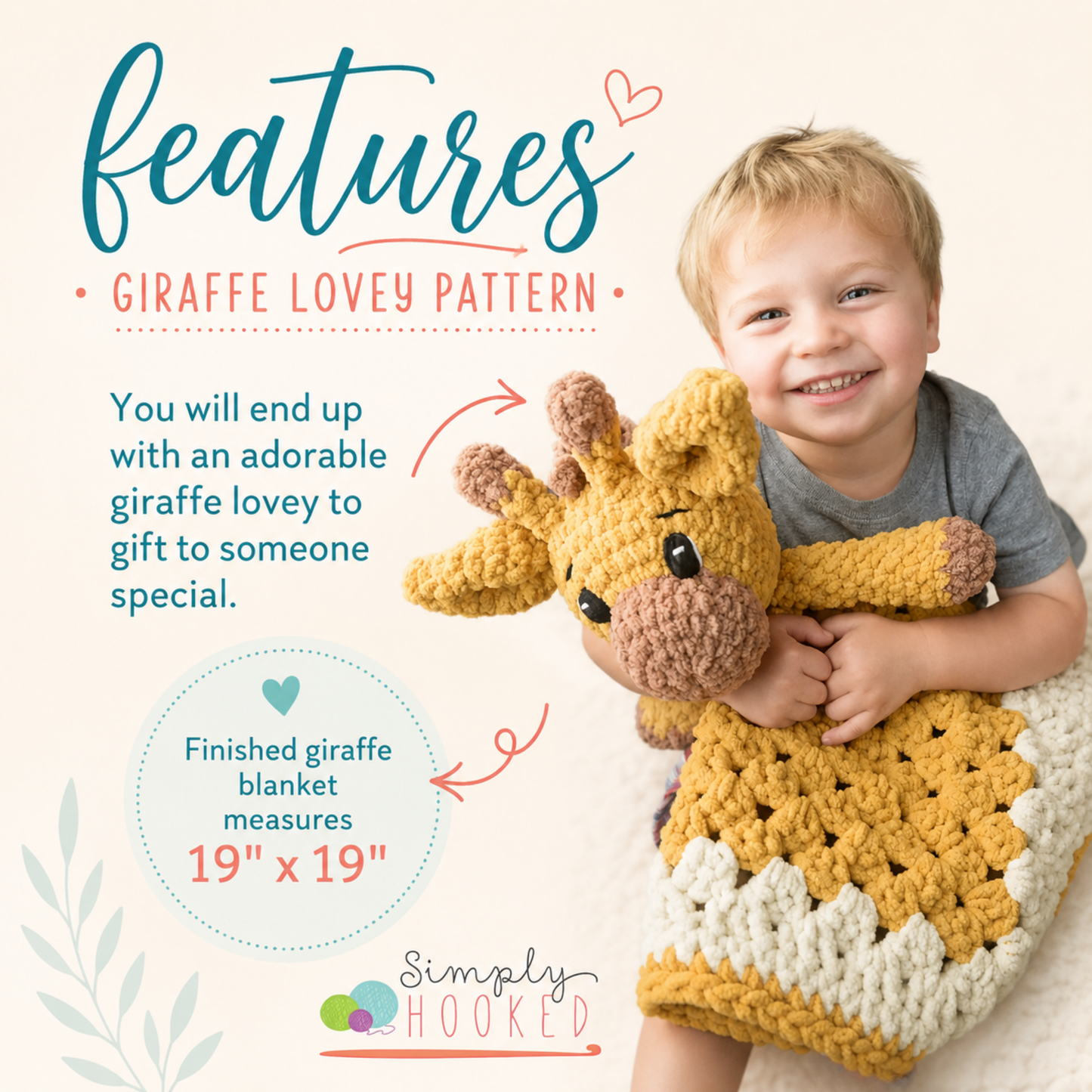 Giraffe Lovey Crochet Pattern PDF