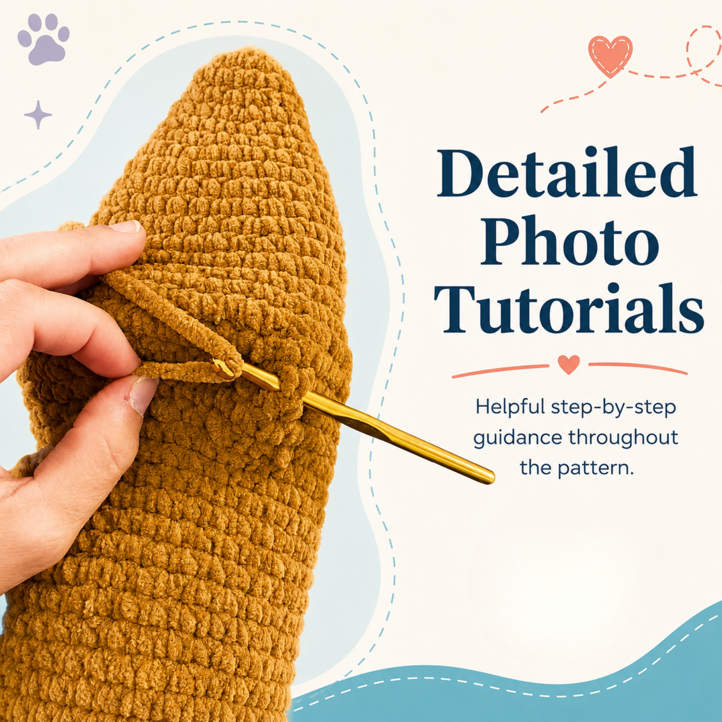 Dog Crochet Pattern Hand Puppet PDF