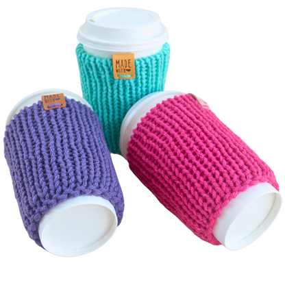 Coffee Cup Cozies For Iced Coffee and Hot Drinks, Set of 3