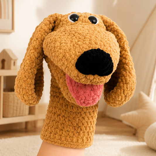 Dog Crochet Pattern Hand Puppet PDF