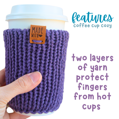Coffee Cup Cozies For Iced Coffee and Hot Drinks, Set of 3