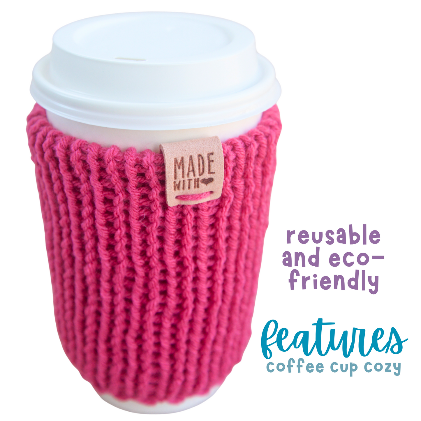 Coffee Cup Cozies For Iced Coffee and Hot Drinks, Set of 3