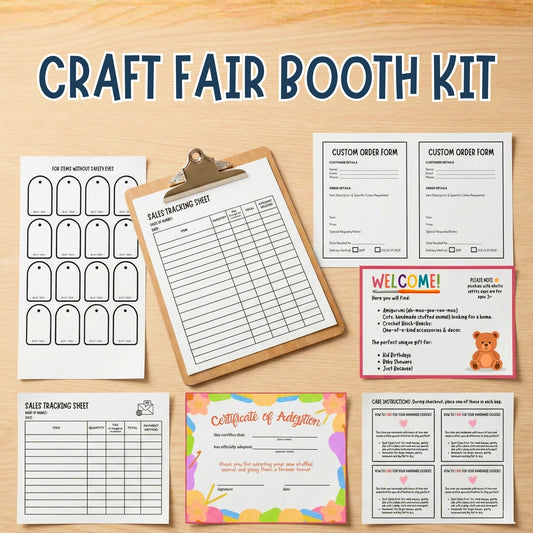 Crochet Market Prep Bundle – Editable Canva Templates for Craft Fair Vendors