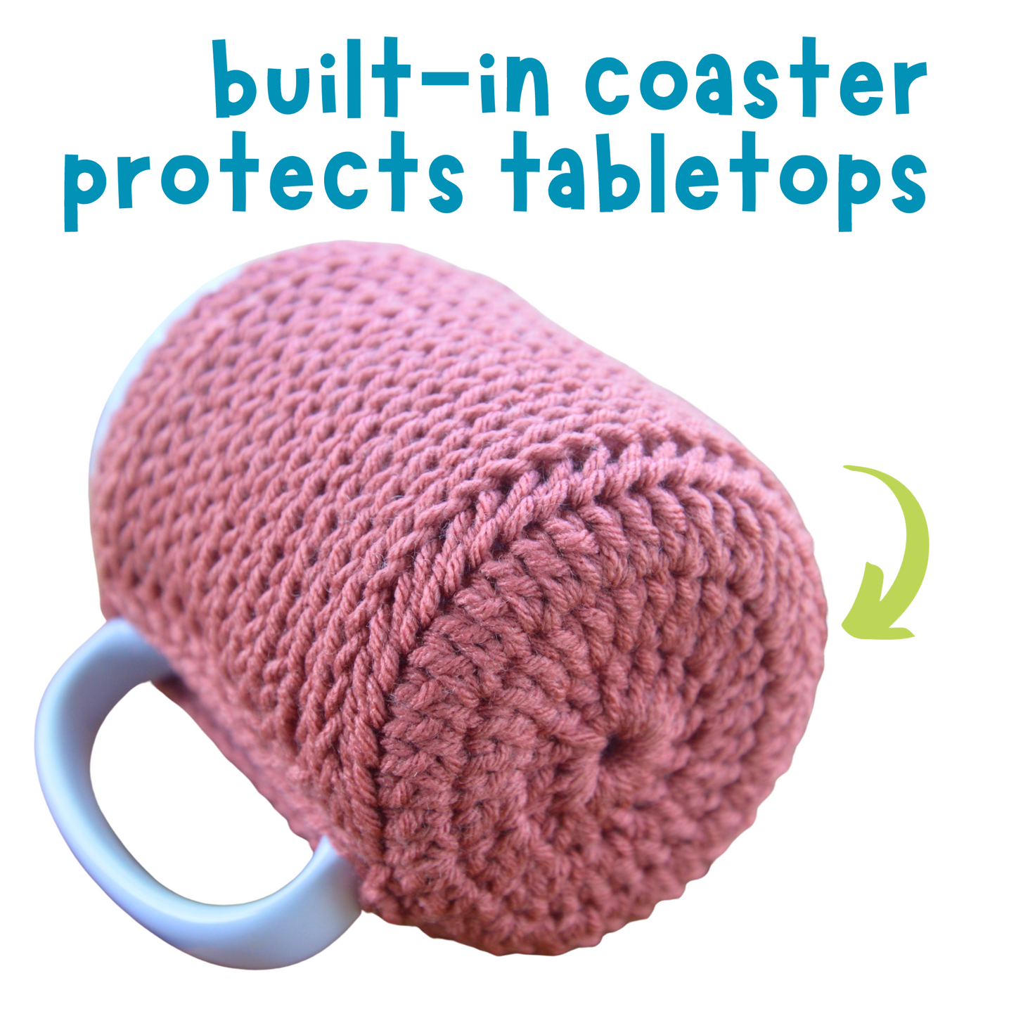 Coffee Cup Cozy With Coaster For Large 15 oz Mugs