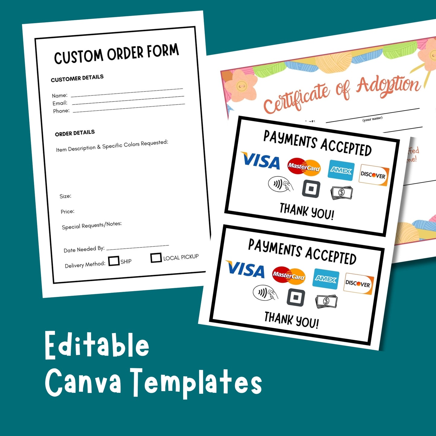 Crochet Market Prep Bundle – Editable Canva Templates for Craft Fair Vendors