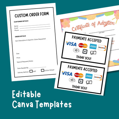 Crochet Market Prep Bundle – Editable Canva Templates for Craft Fair Vendors
