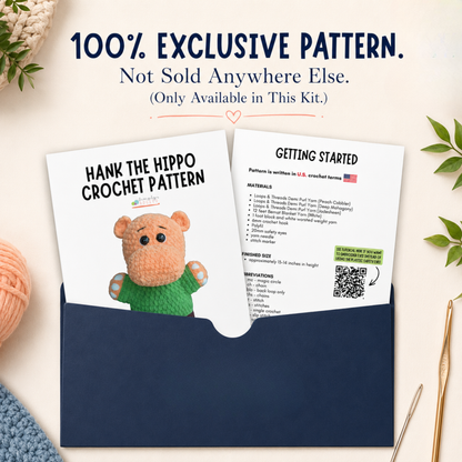 Hank the Hippo Crochet Kit & Children's Book Bundle