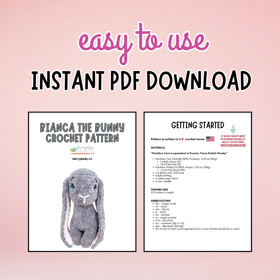 Amigurumi Bunny Crochet Pattern PDF Download