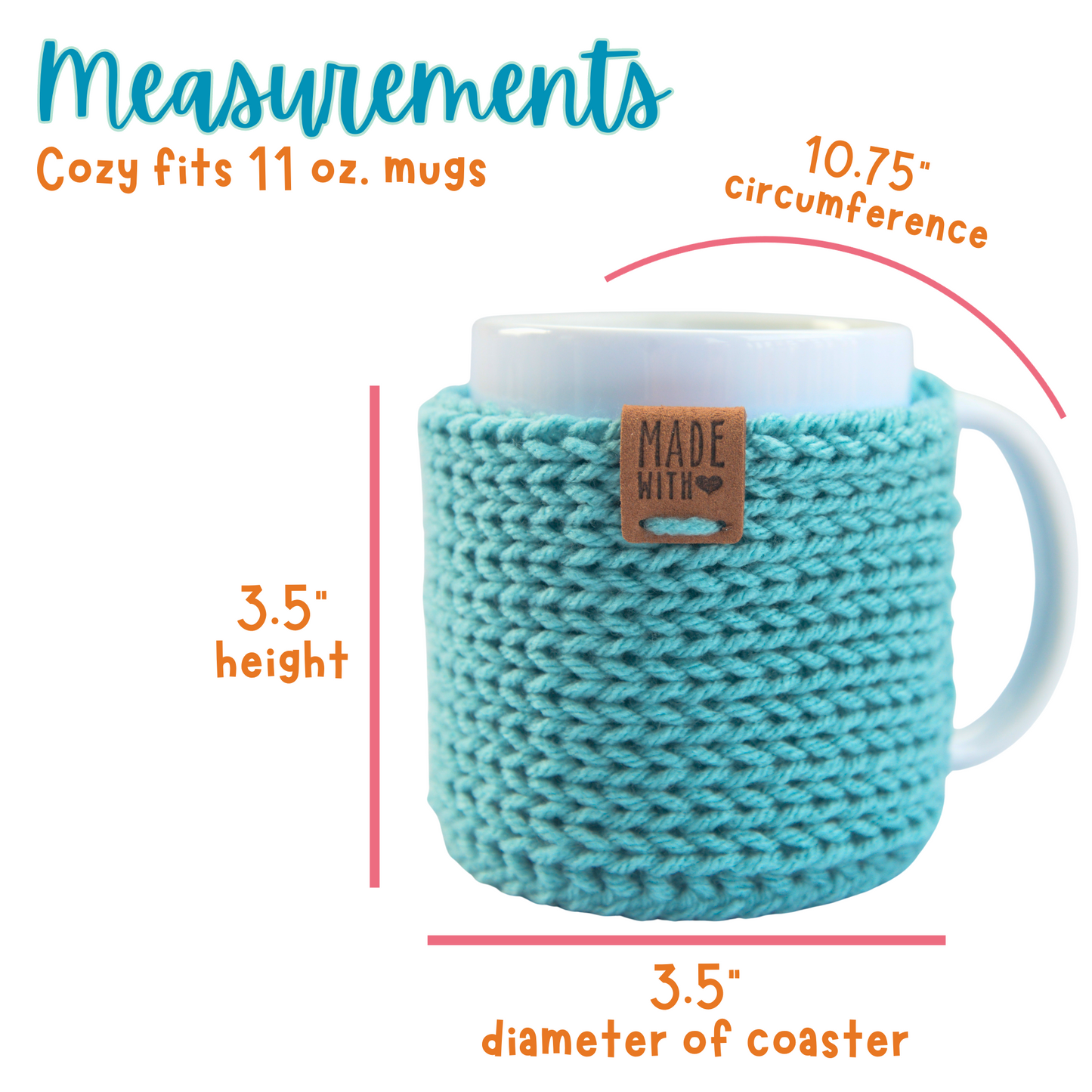 Coffee Cup Cozy With Coaster For 11 oz Mugs