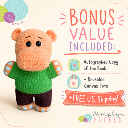 Hank the Hippo Crochet Kit & Children's Book Bundle