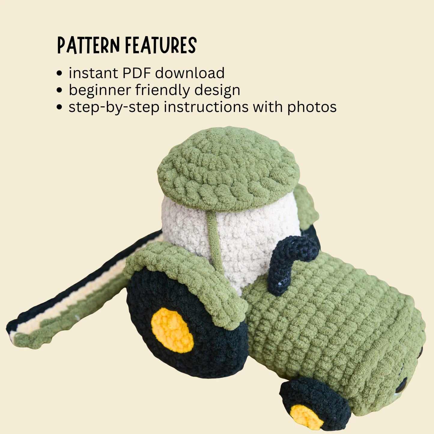 Farm Crochet Pattern Bundle | Tractor, Silo, Hay Bale