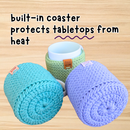 Mug Cozies with Coasters – Set of 3 Coffee Accessories Gift