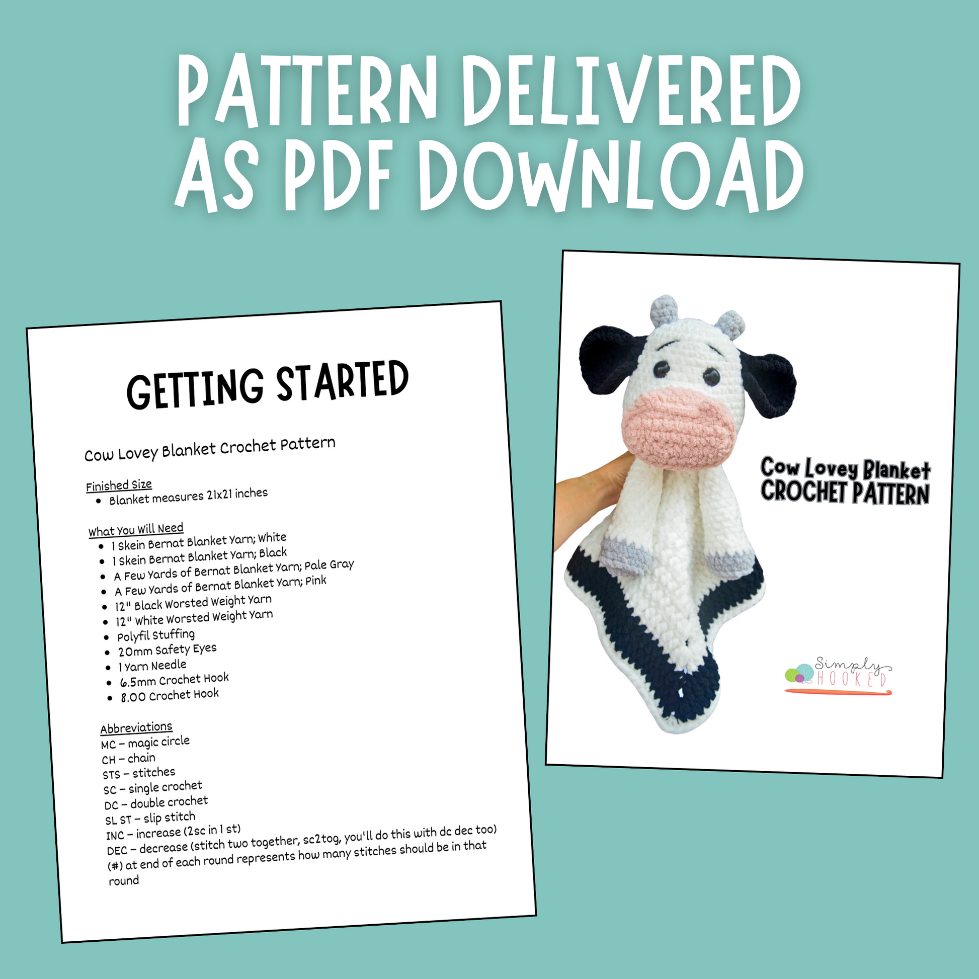 Cow Blanket Crochet Pattern