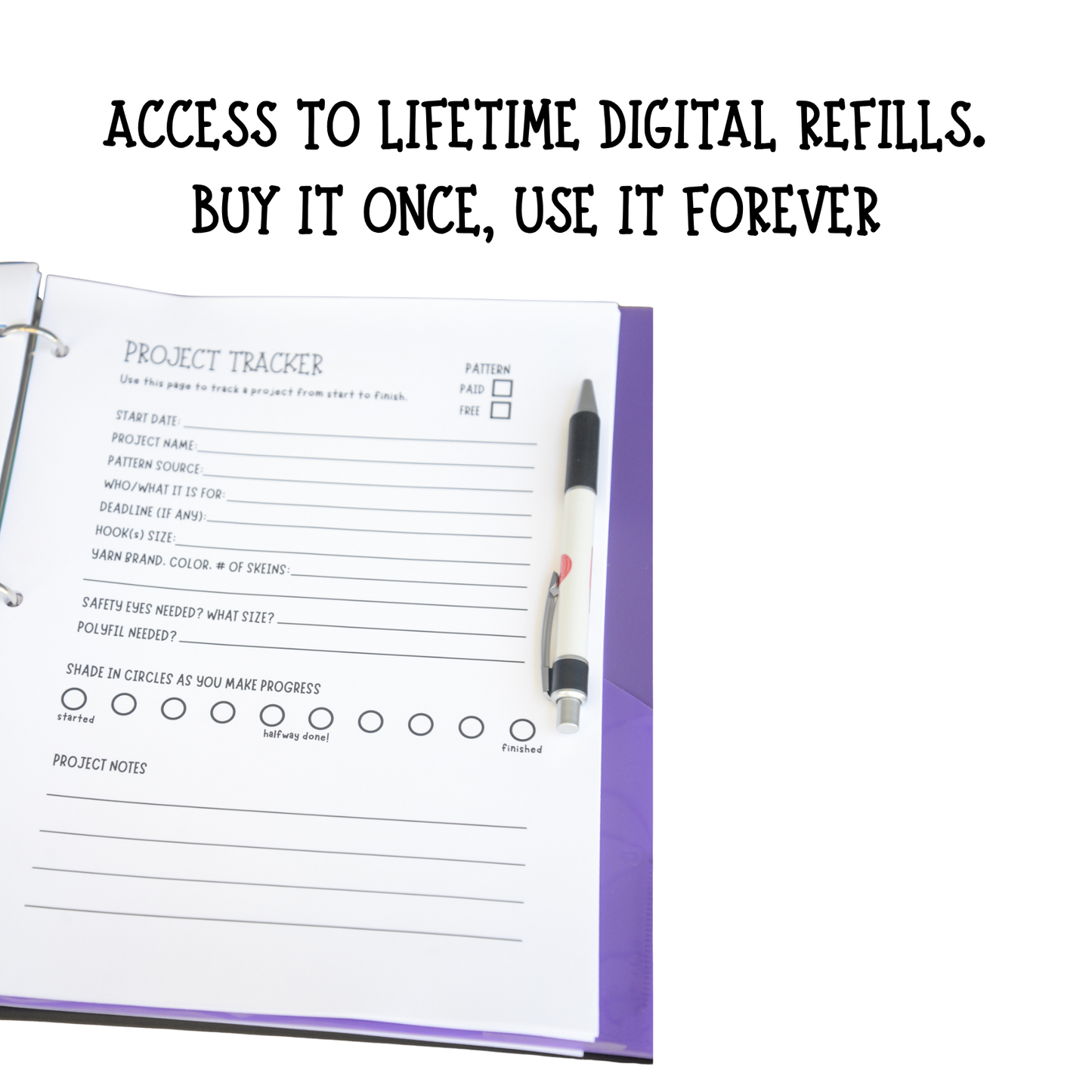 Crochet Project Planner | Track WIPs, Yarn Inventory & Patterns