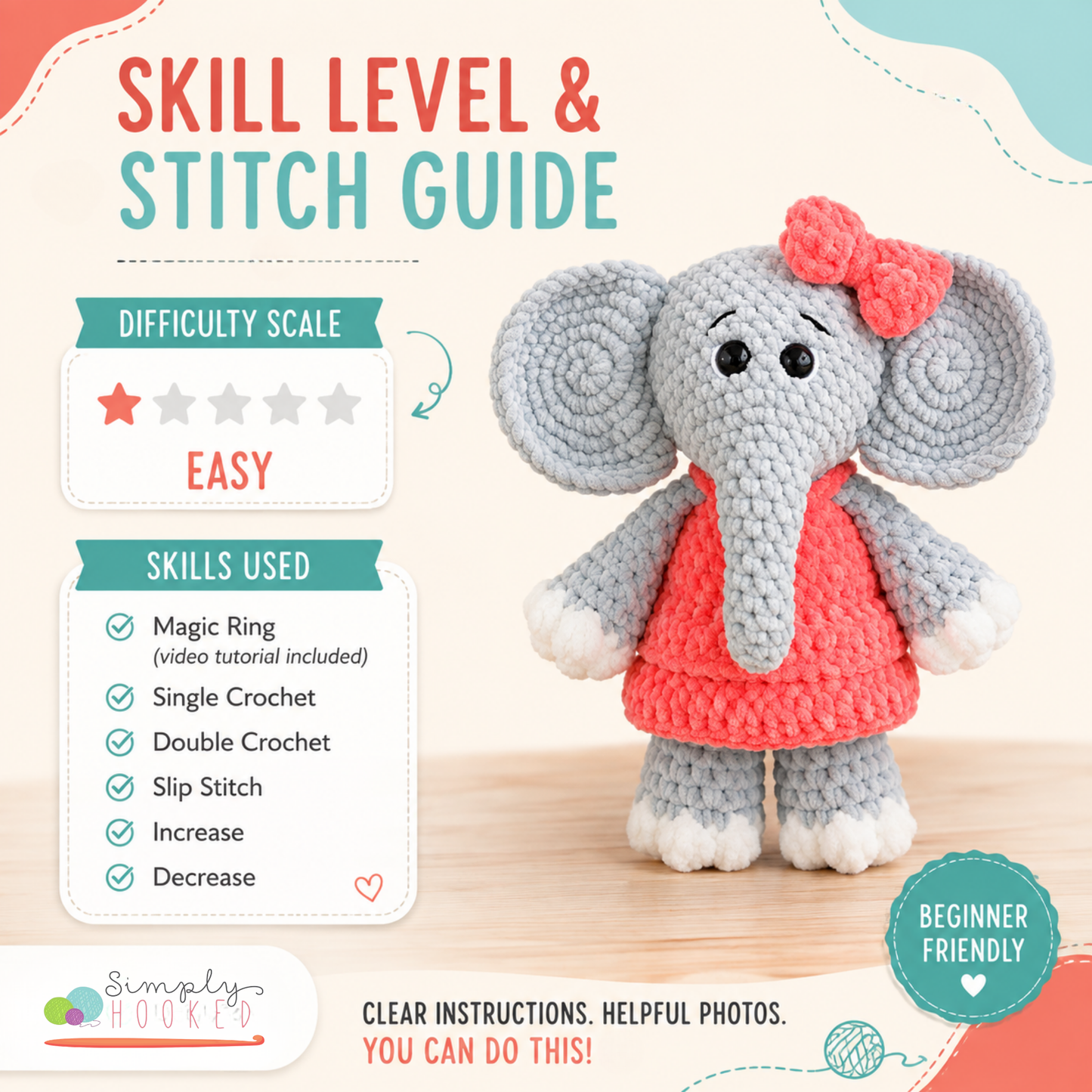 Elephant Crochet Pattern PDF