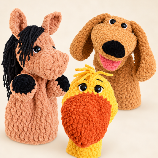 Crochet Animal Puppet Pattern Bundle PDF