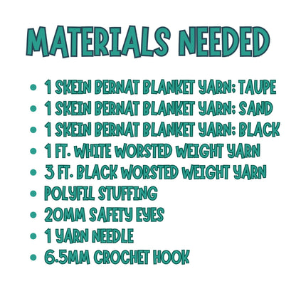 Crochet Moose materials