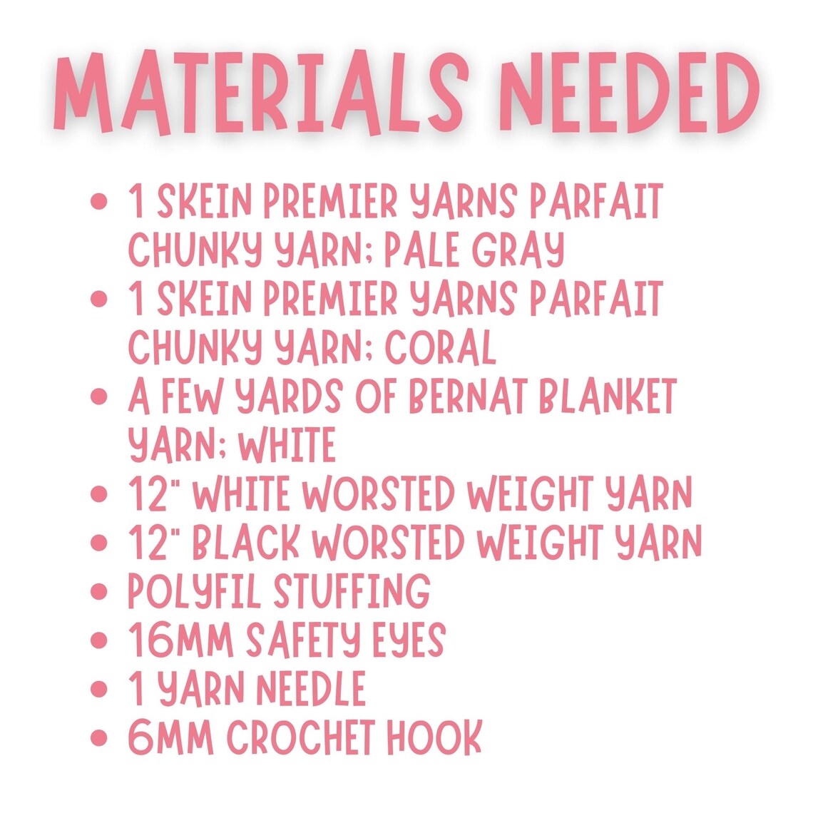 Crochet girl Elephant materials