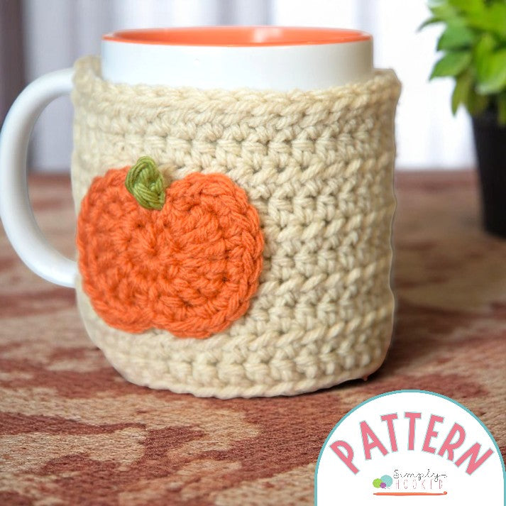 Crochet Mug Cozy Pattern With Pumpkin PDF Download