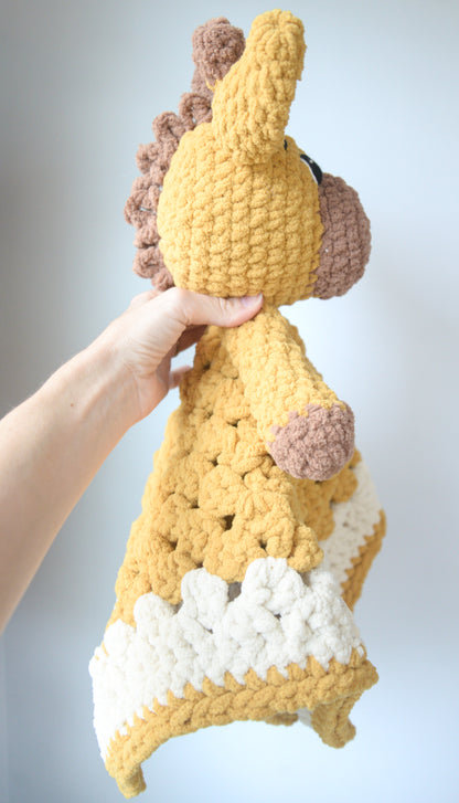 Crochet Lovey Pattern With Granny Square Baby Blanket, Giraffe