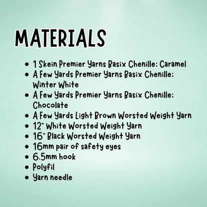 List of materials for a craft project on a light green background
