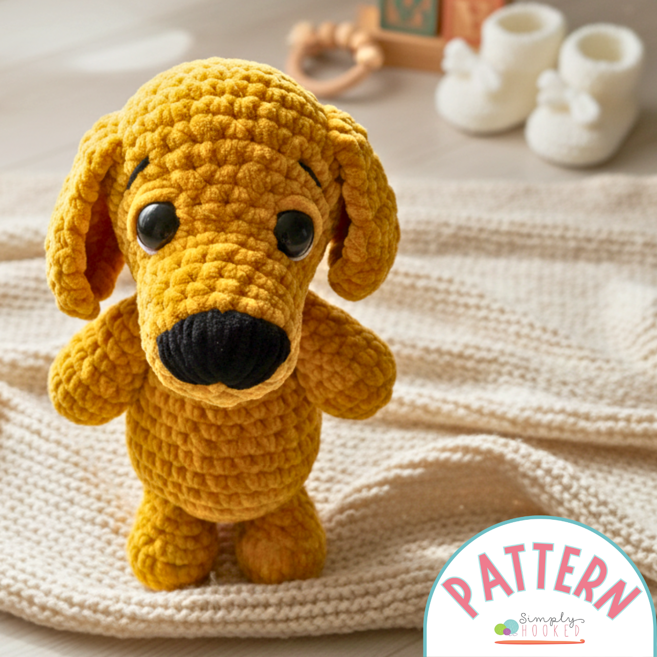 Amigurumi Dog Crochet Pattern – Beginner Plush PDF with Photos