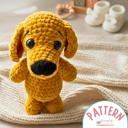 Amigurumi Dog Crochet Pattern – Beginner Plush PDF with Photos