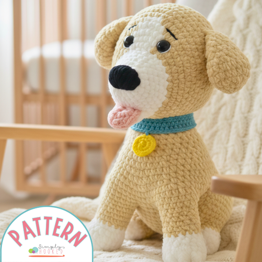 Life-Size Crochet Dog Pattern – Easy Plush Amigurumi PDF