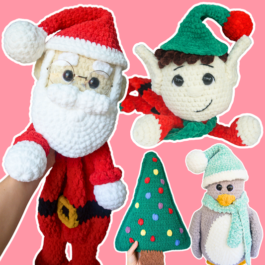 Christmas Crochet Pattern Bundle PDF - 4 Holiday Favorites