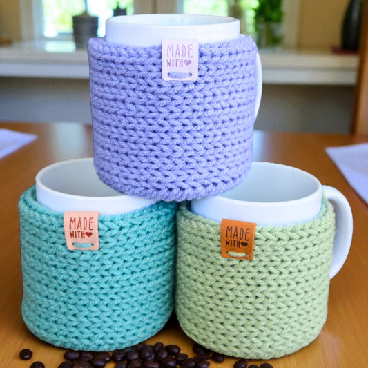Mug Cozies with Coasters – Set of 3 Coffee Accessories Gift