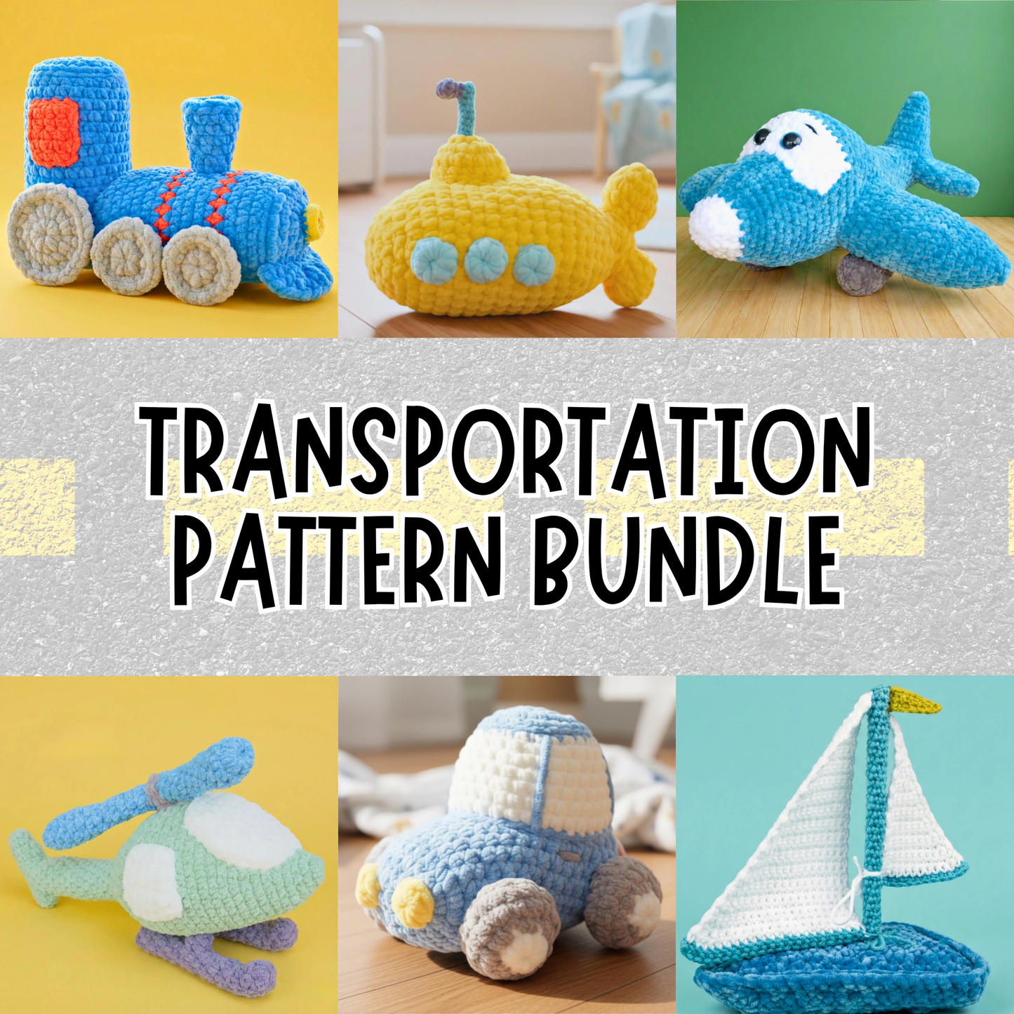 Transportation Crochet Pattern Bundle PDF