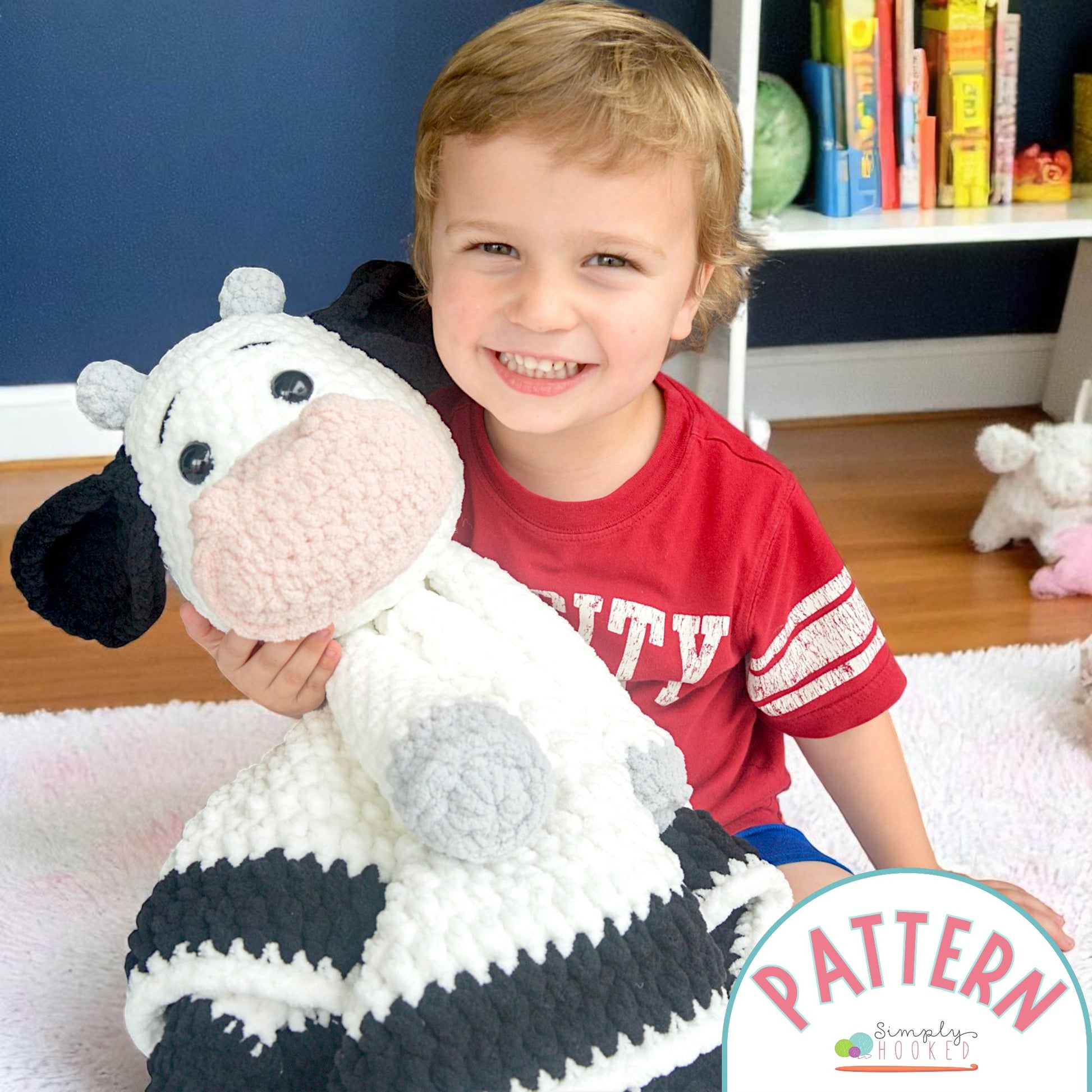 cow lovey with kid