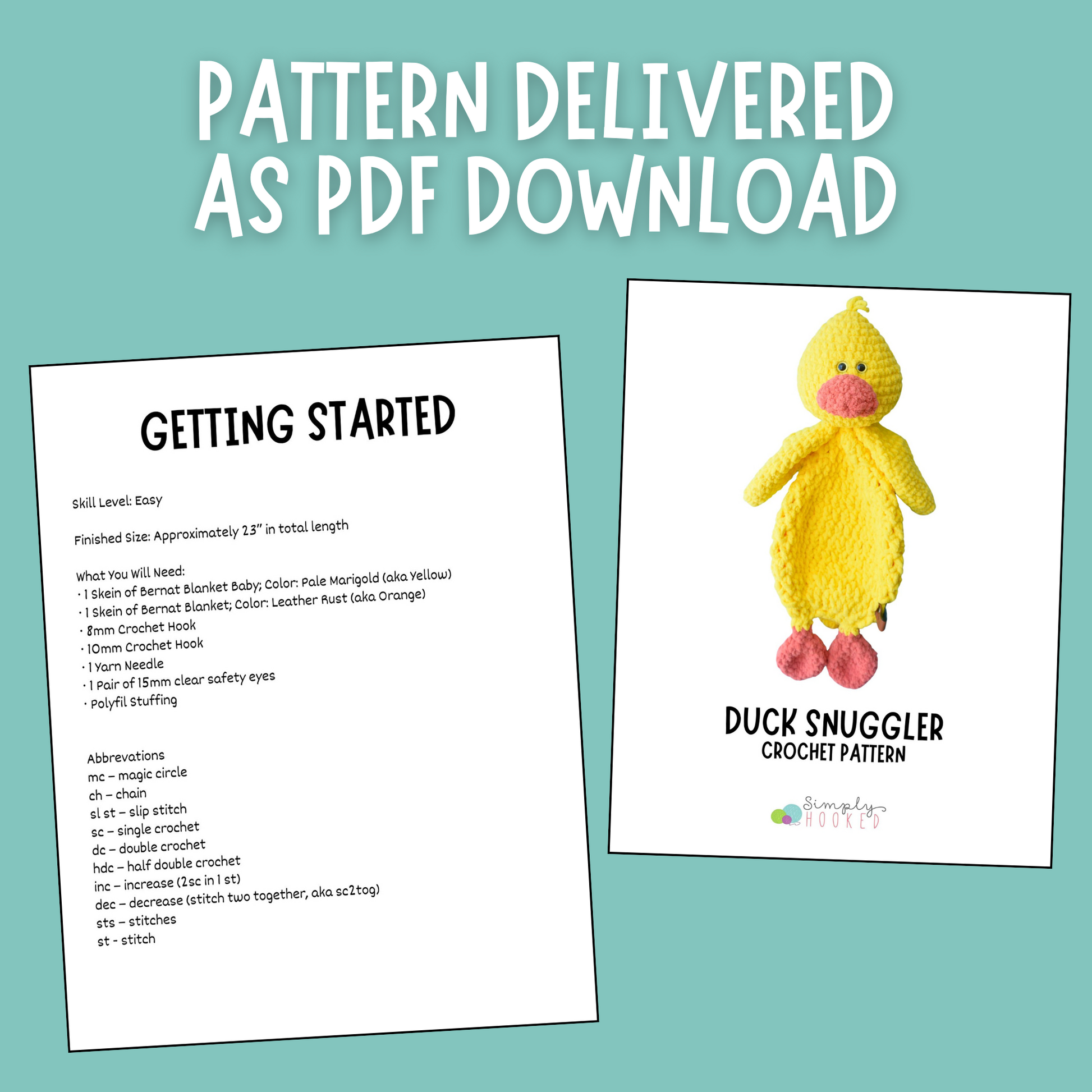 Duck Snuggler Crochet Pattern