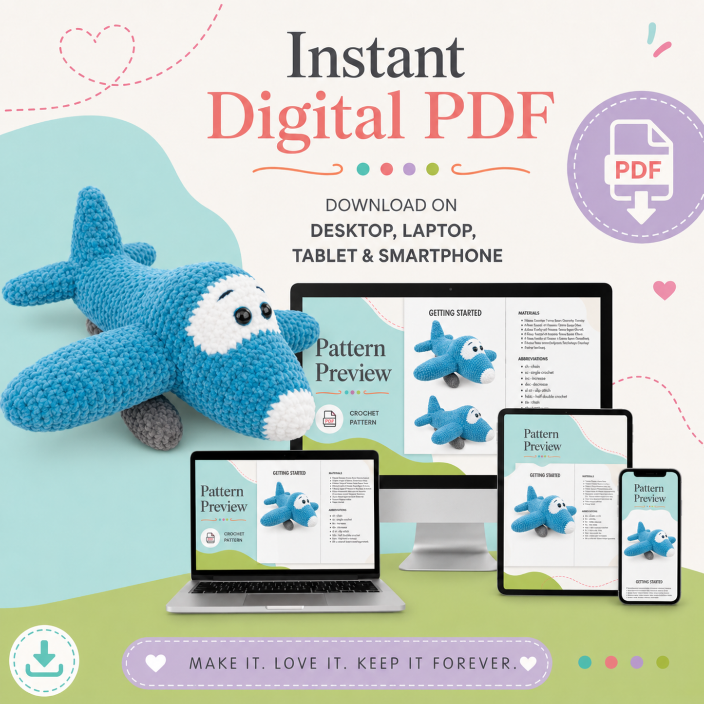 Crochet Airplane Pattern PDF