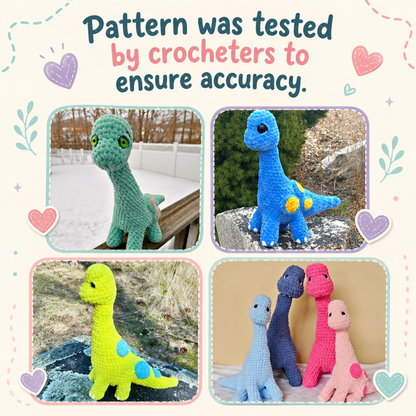 Dinosaur Crochet Pattern PDF | Brontosaurus