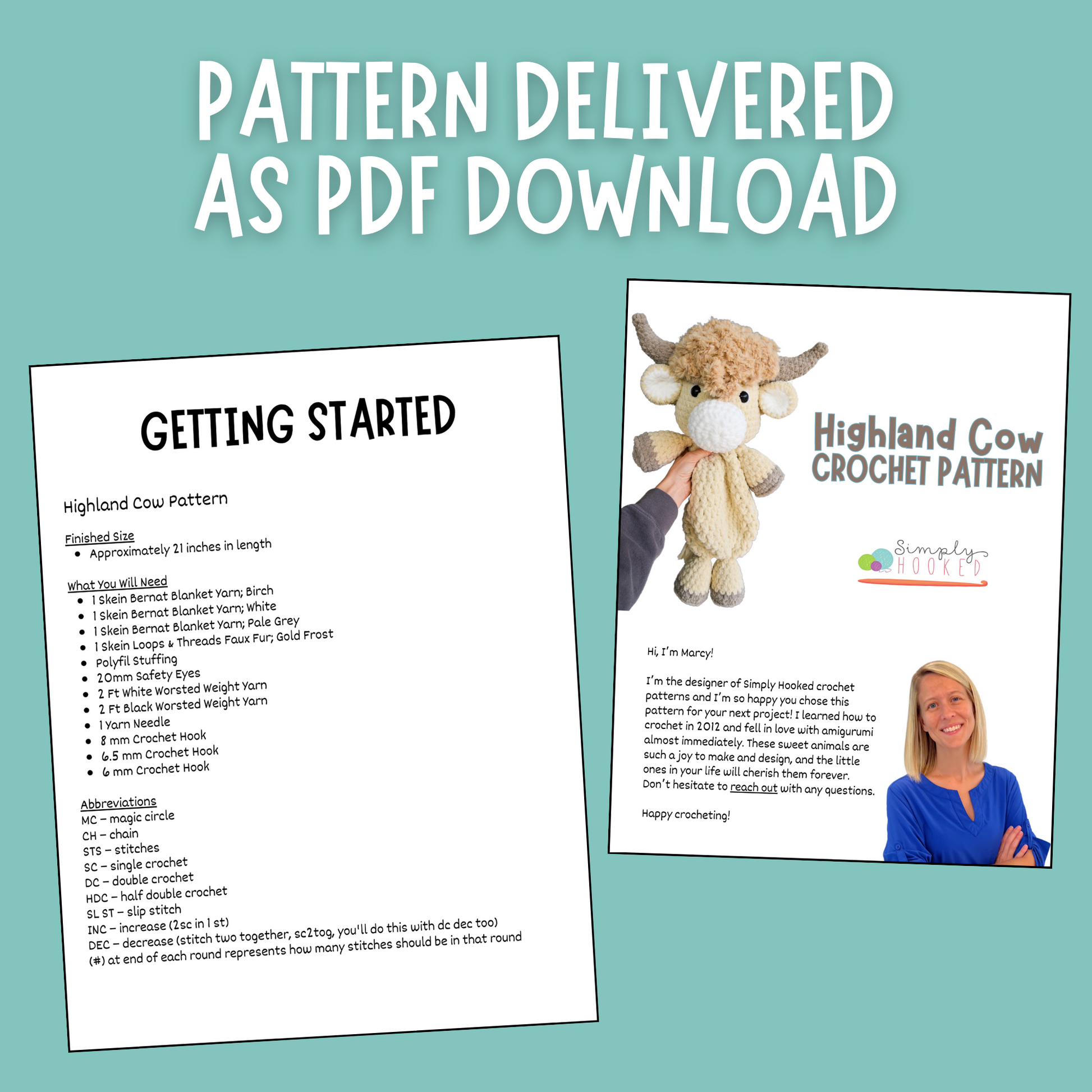 Highland Cow Crochet Pattern