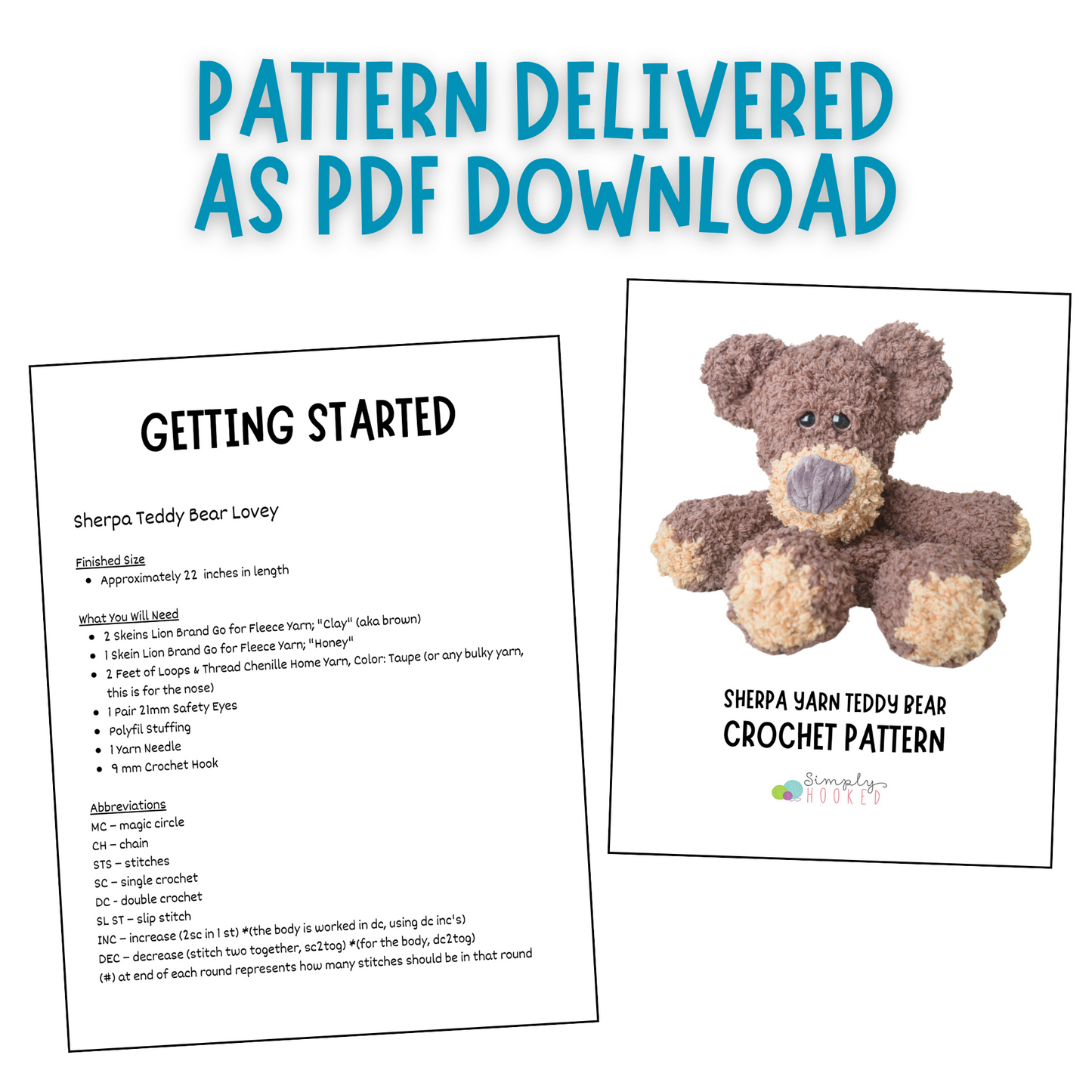 crochet bear snuggler