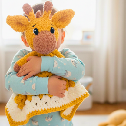 Giraffe Lovey Crochet Pattern – Baby Blanket & Plushie PDF