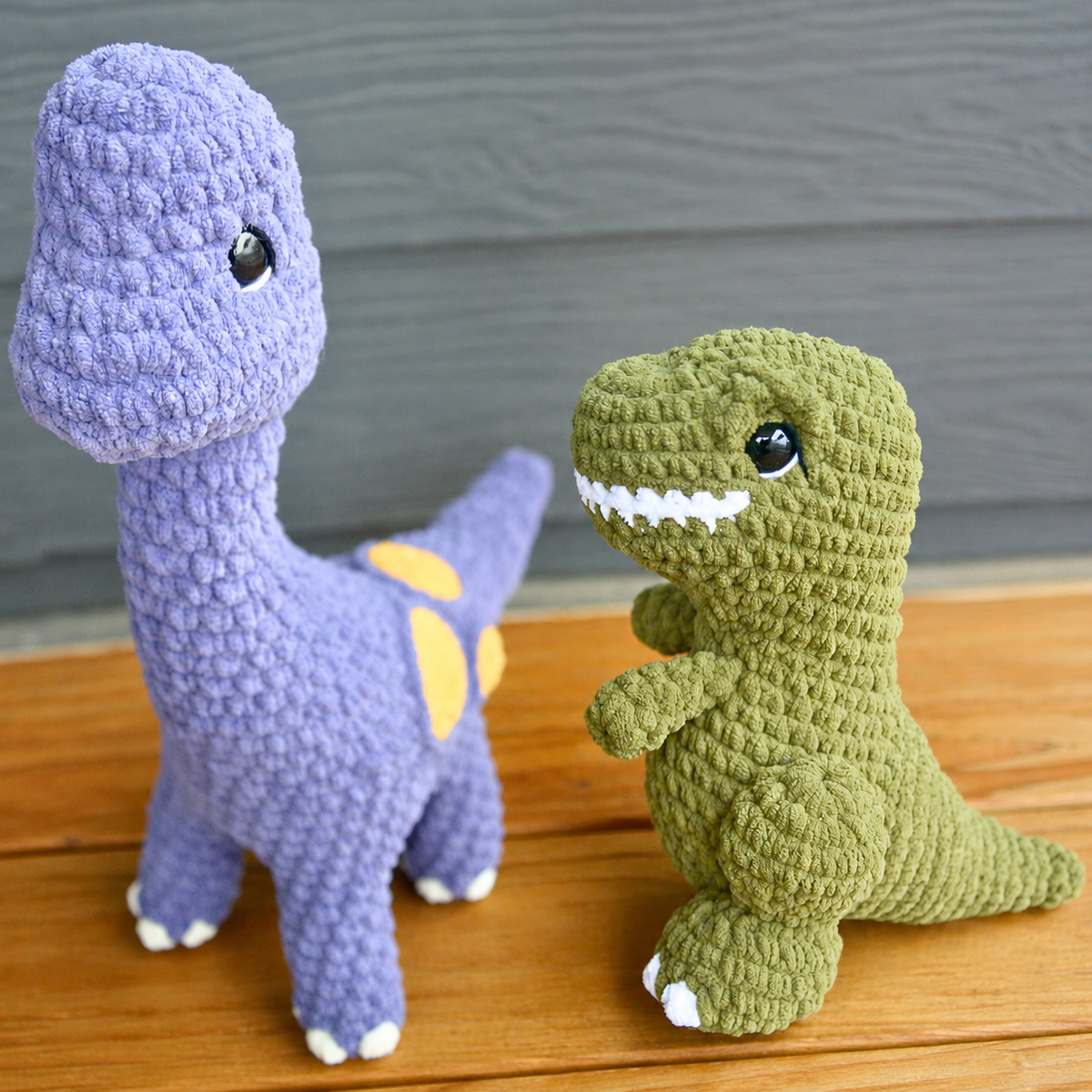 Dinosaur Crochet Pattern Bundle PDF | T-Rex & Brontosaurus