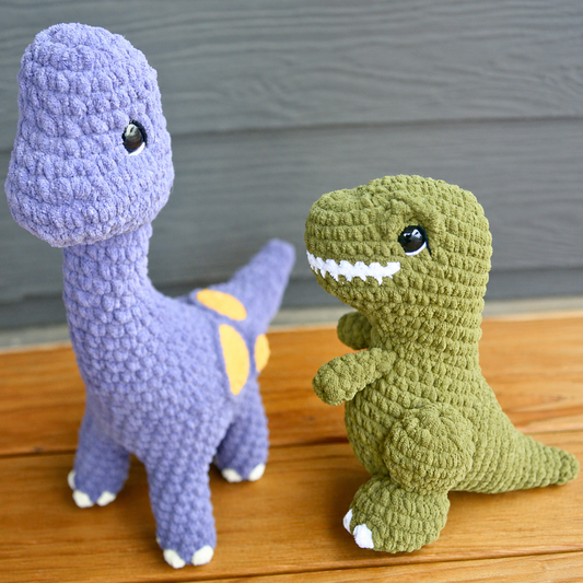 Dinosaur Crochet Pattern Bundle PDF | T-Rex & Brontosaurus