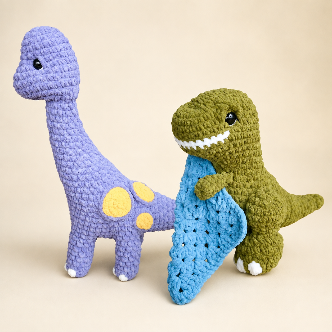 Dinosaur Crochet Pattern Bundle PDF | T-Rex & Brontosaurus