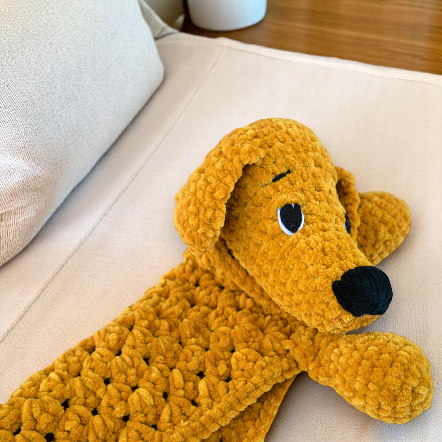 crochet dog lovey blanket 
